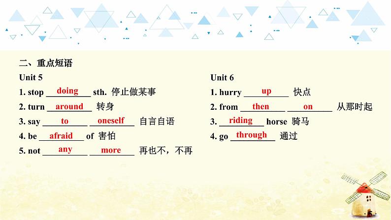 教材知识梳理—七年级下册 Units 5~8第6页