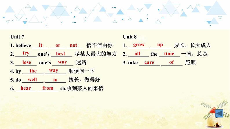 教材知识梳理—七年级下册 Units 5~8第7页