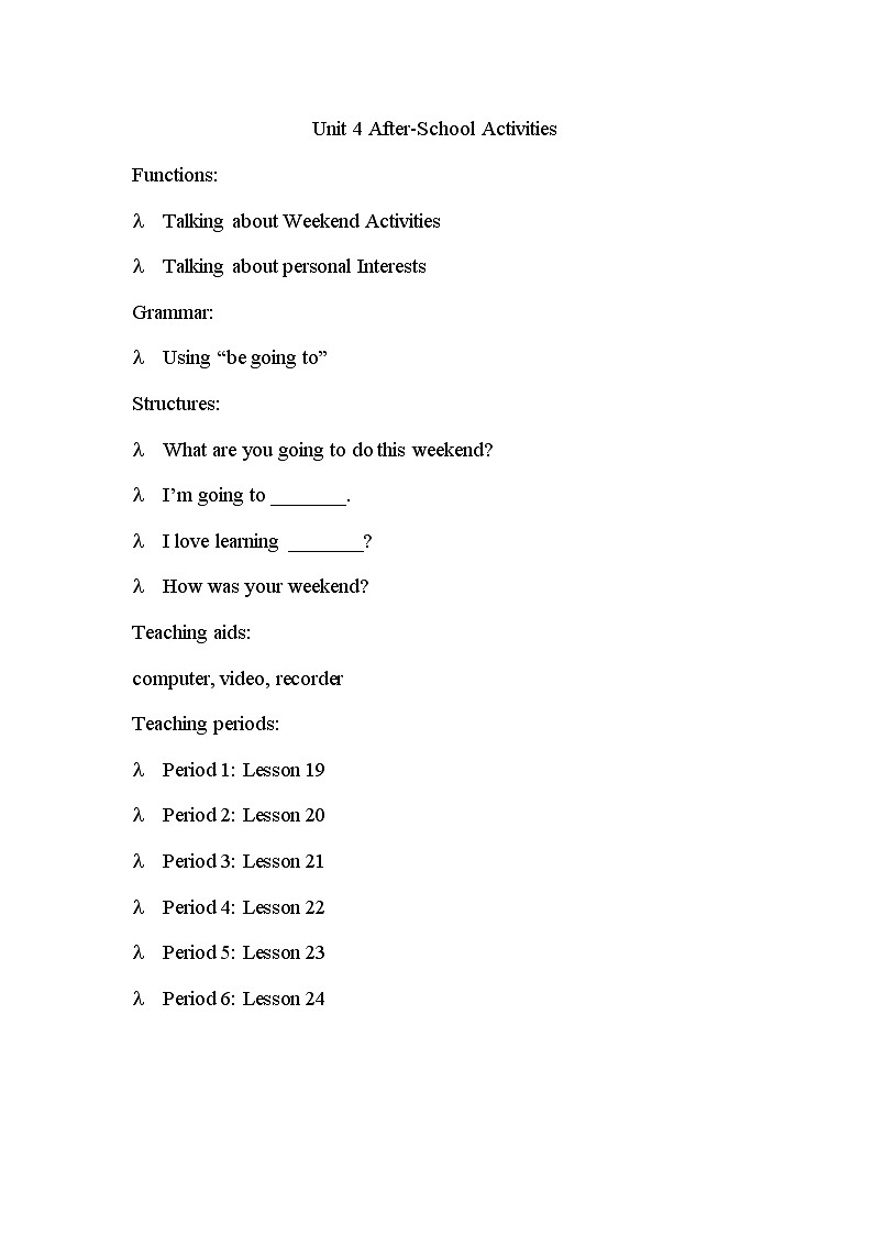 冀教版七年级下册英语 Lesson 19 教案01