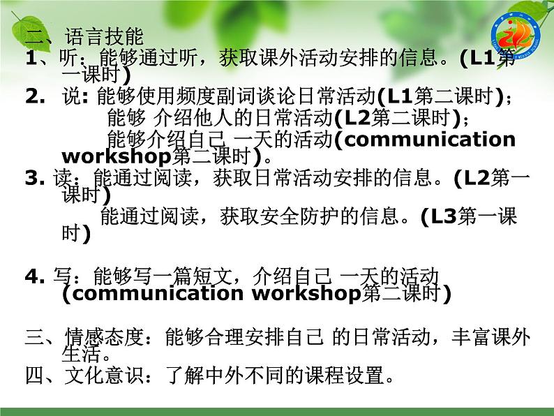 Unit1教材分析课件北师大版七年级英语下册04