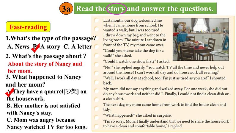 人教新目标八年级英语下册----Unit 3 Could you please clean your room Section A 3a-3c 优质课件+ 音视频07