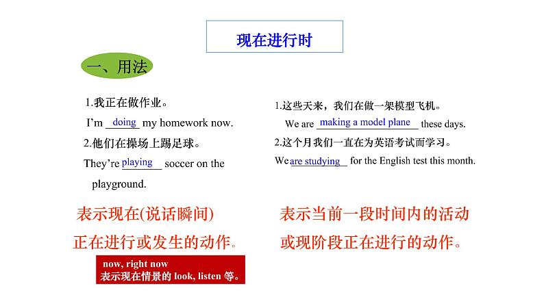 Unit 6 Section A 现在进行时 打电话常用表达 -2021-2022学年人教版英语七年级下册课件PPT第3页