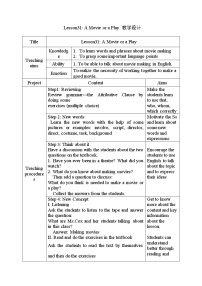 初中冀教版Lesson 31 A movie or a Play教案