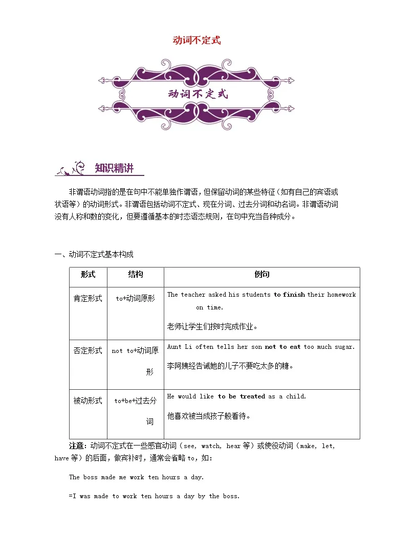 中考英语二轮复习专题讲与练 动词不定式 含详解 教习网 试卷下载