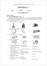 英语译林版 8年级下册 期末测试卷(A)