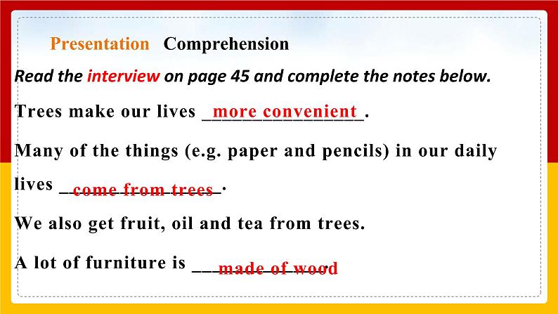 Unit 4 Save the trees Period 2 Reading II & Listening（课件+教案+学案+练习）07