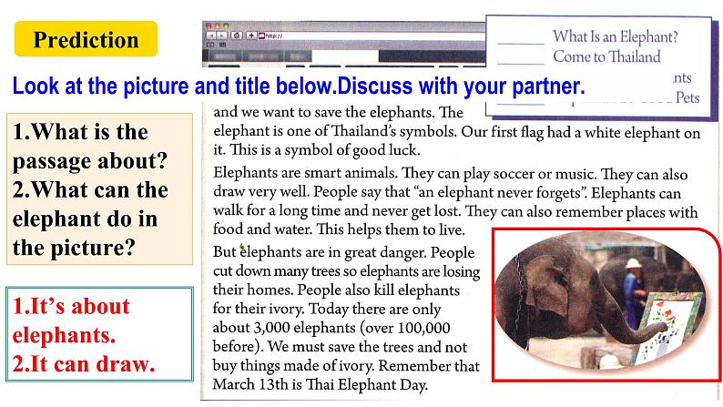 【公开课】Unit5 Why do you like pandas？  SectionB(2a-2c)阅读第4页