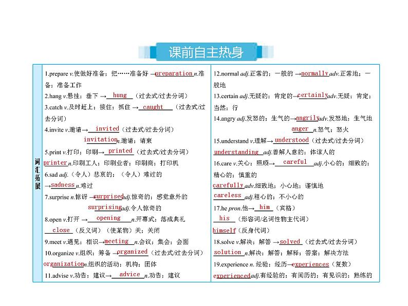 (人教新目标版)中考英语一轮复习课时10八上Units9_10课件(含答案)第2页