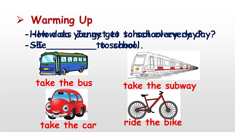 Unit 3 How do you get to school_【教学课件+教案+导学案+-知识点总结+教材听力原文及译文+课文及单词录音+练习题】03