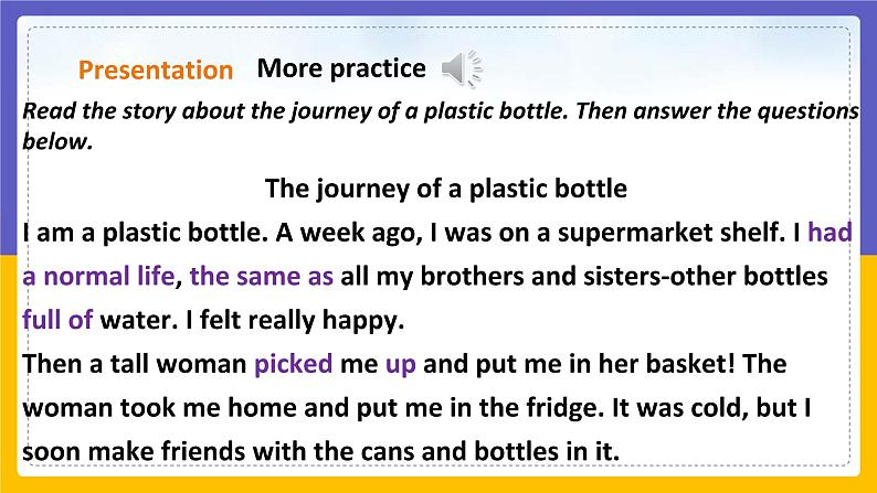 Unit 3 The environment Period 5 more practice & culture corner课件PPT04