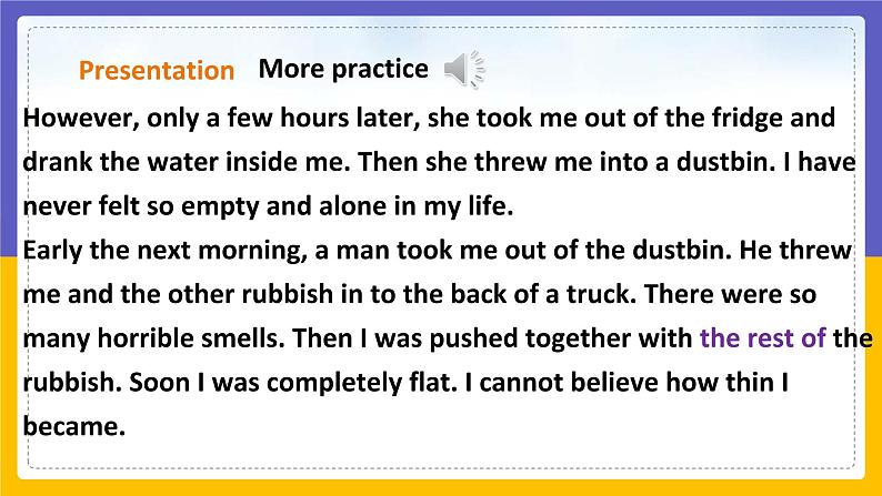 Unit 3 The environment Period 5 more practice & culture corner课件PPT05