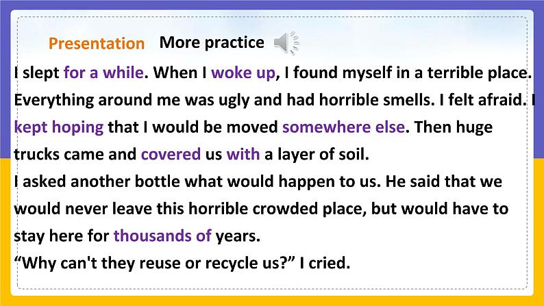 Unit 3 The environment Period 5 more practice & culture corner课件PPT06