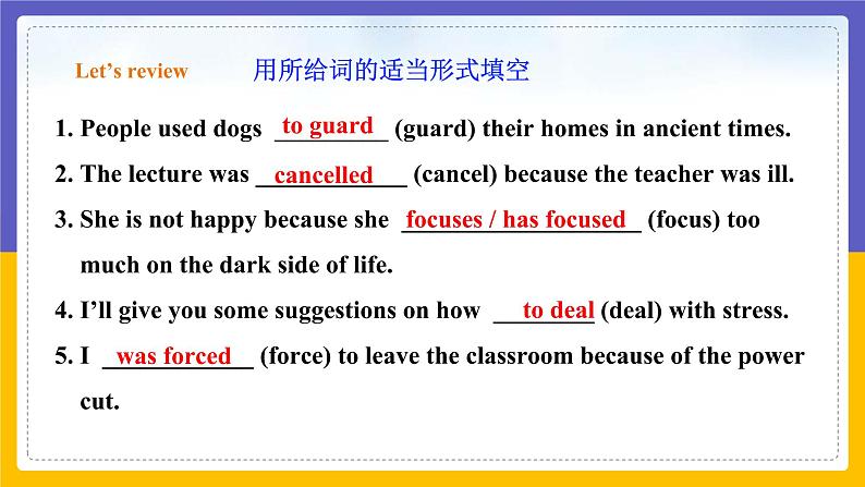 Unit 6 Caring for your health Period 5 more practice & culture corner课件PPT03