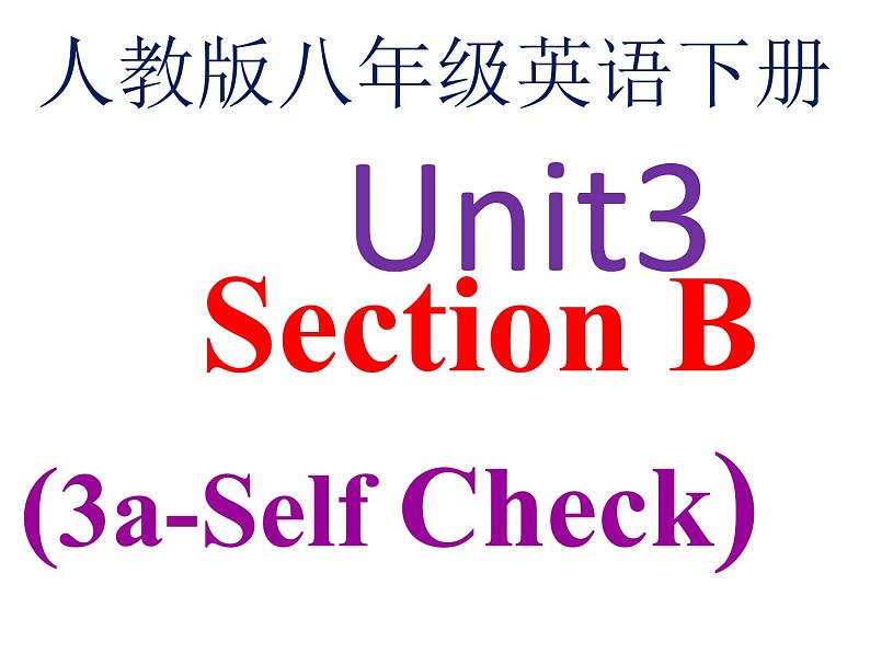 人教版八年级英语下册Unit3 Section B(3a-Self Check) 课件第1页