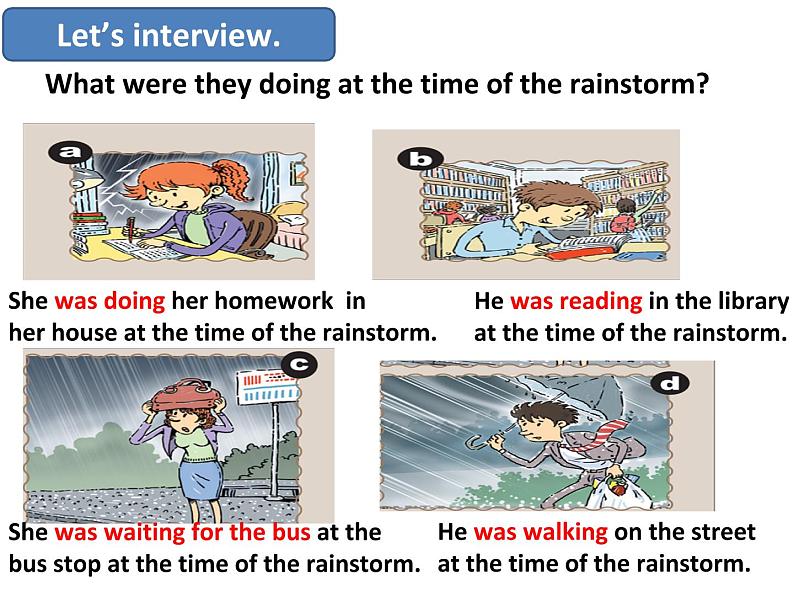 人教新目标八年级英语下册---Unit 5 What were you doing when the rainstorm came_ Section A( 1b-1c)课件+ 音频06