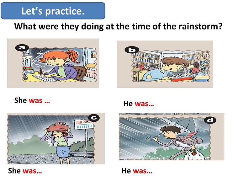 人教新目标八年级英语下册---Unit 5 What were you doing when the rainstorm came_ Section A( 1b-1c)课件+ 音频07