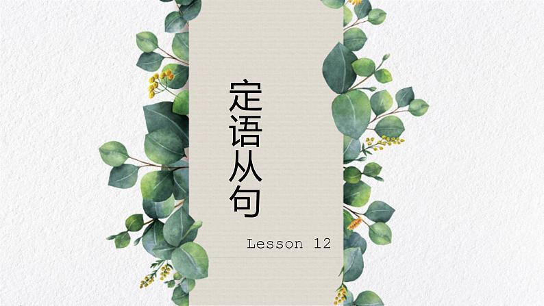 中考英语一轮复习之语法复习Lesson 12 Attribute clause 定语从句课件PPT01