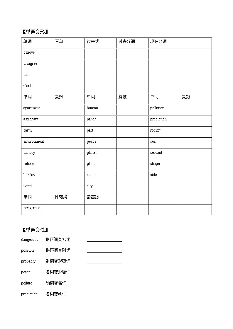 2022届人教版英语中考一轮复习八年级上册Unit 7（词汇+语法讲解）第2页