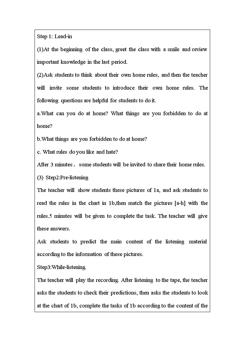 人教版七年级下英语教案  Unit4 Period4 Section B (1a-1d)02