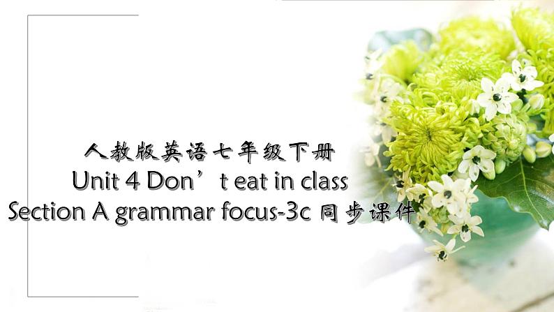 03 教学课件_Unit 4 Don 't eat in class_Section A 3c-grammar focus 同步课件1第1页