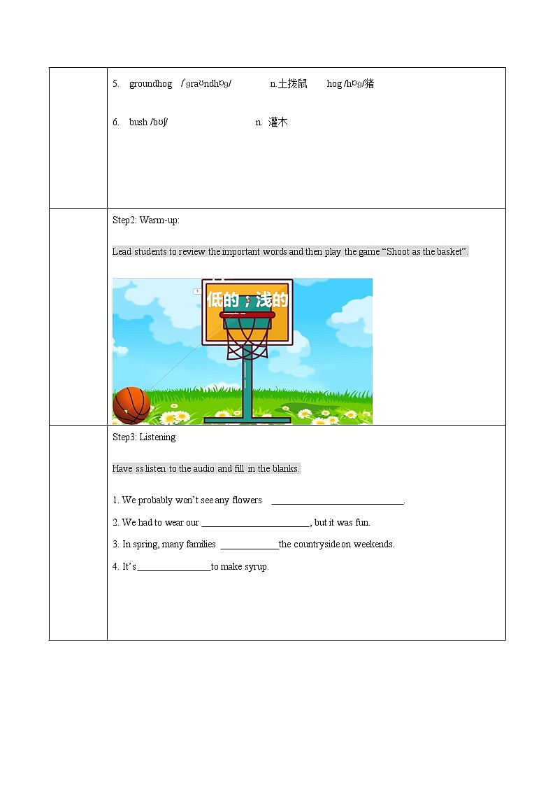 Unit 1 Lesson6 Stories about spring 教案 初中英语冀教版八年级下册（2022年）第2页