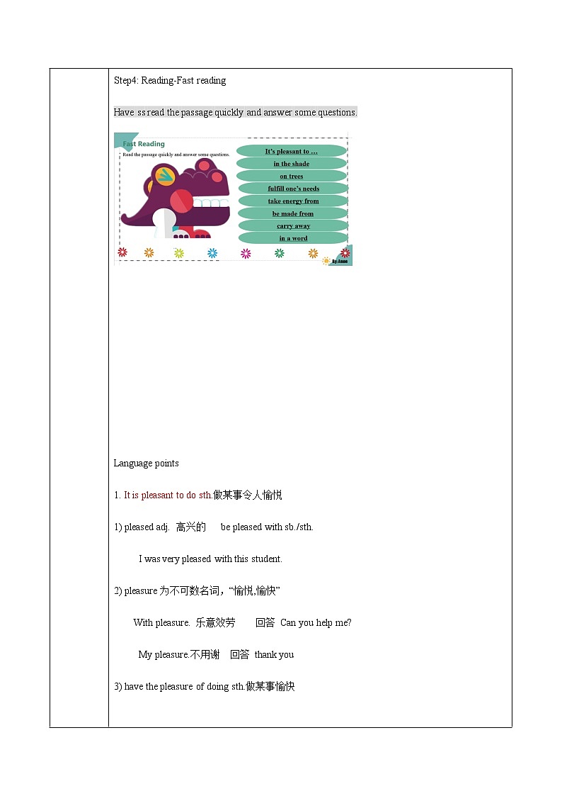 Unit 2 Lesson 8 Why are plants important 教案 初中英语冀教版八年级下册（2022年）03