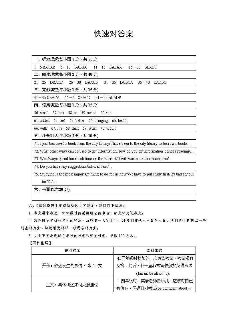 2022年河南省普通高中招生模拟考试英语试卷·01