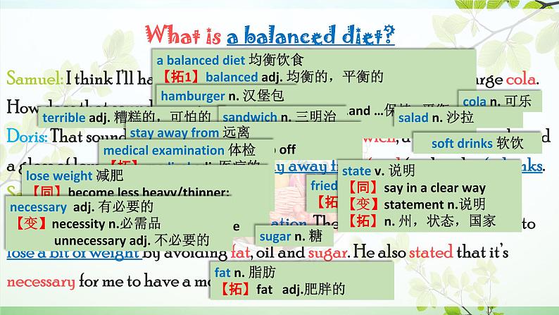 牛津深圳版英语九年级上册unit 06 Healthy diet PPT06