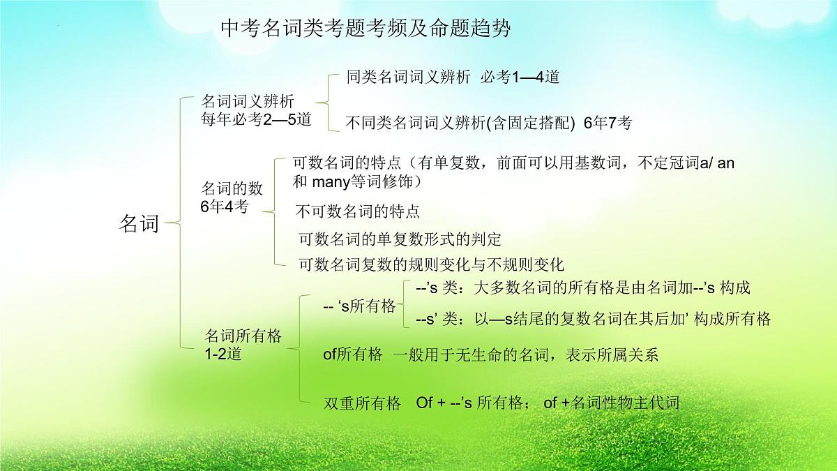 2022年中考英语一轮复习第一课时名词总复习课件第4页