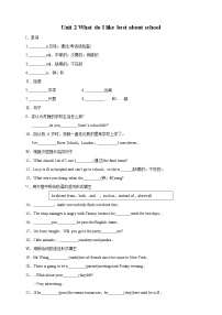 初中英语外研版 (新标准)九年级下册Unit 2 What do I like best about school?同步训练题