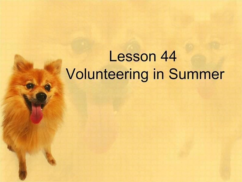 冀教版（三起）英语七年级下册 Unit 8 Summer Holiday is Coming!Lesson 44 Volunteering in Summer（课件）01