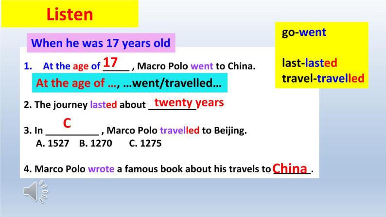 冀教版（三起）英语七年级下册 Unit 2 It's Show Time! Lesson 8 Marco Polo and the Silk Road（课件）04