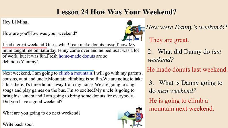 冀教版（三起）英语七年级下册 Unit 4  After-School Activities How was your weekend(1)（课件）07