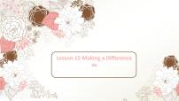 初中英语冀教版七年级下册Lesson 15  Making a Difference背景图ppt课件