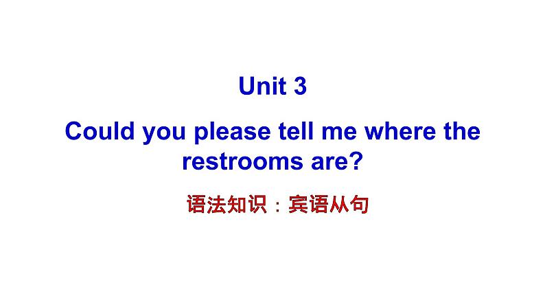 Unit 3 Section A 语法知识：宾语从句  疑问词引导的宾语从句的用法  2021-2022学年人教版英语九年级全册课件第1页