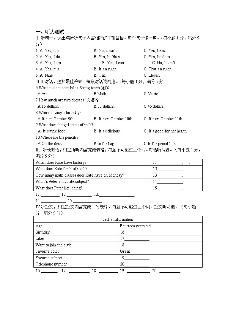 听力训练13 听力+音频01