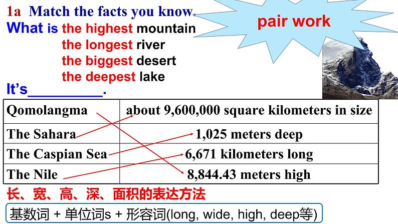 人教新目标八年级英语下册--Unit 7 What's the highest mountain in the world_ SectionA1a-2d 公开课课件+音视频06