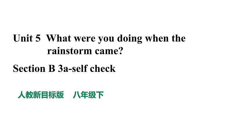 Unit 5 What were you doing when the rainstorm came Section B 3a-self check 课件(32张PPT)第1页