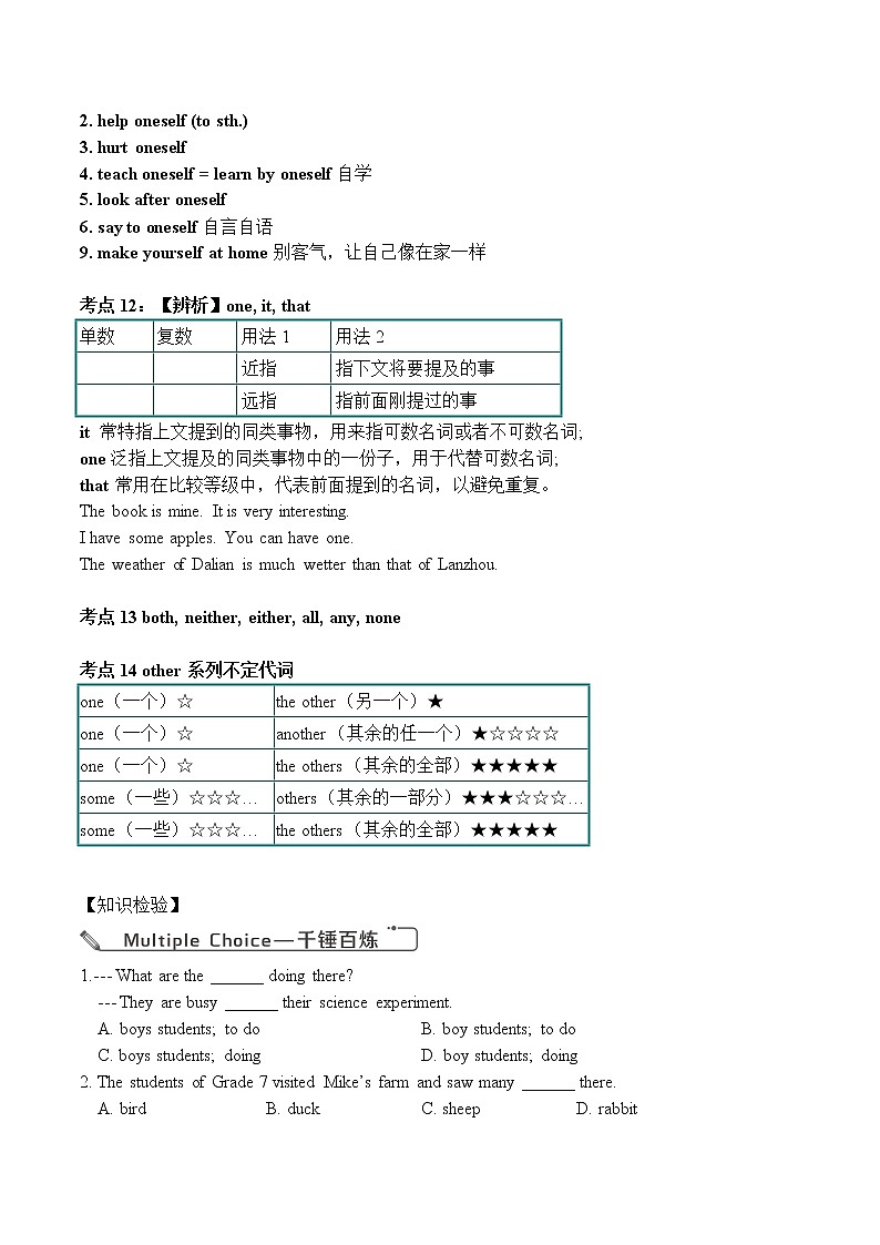 人教版九年级英语-中考语法讲解-名词和代词（无答案）第2页