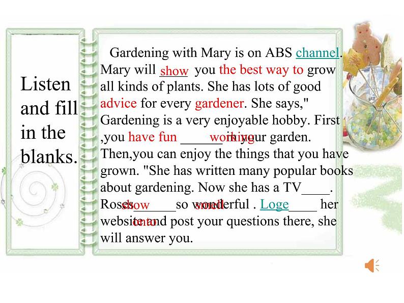 冀教版（三起）英语八年级下册 Gardening with Mary（课件）05