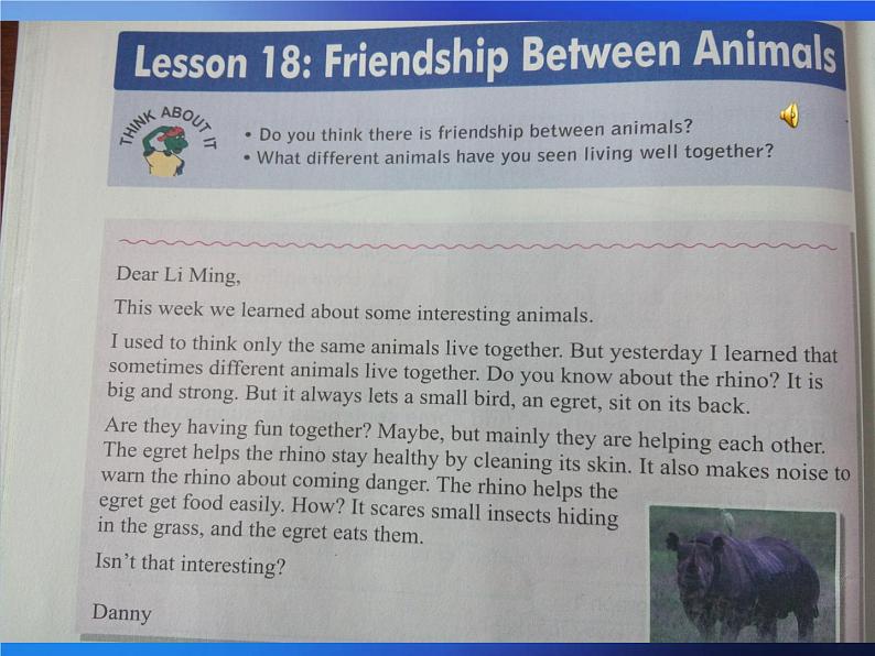 冀教版（三起）英语八年级下册 Lesson 18 Friendship Between Animals(1)（课件）07