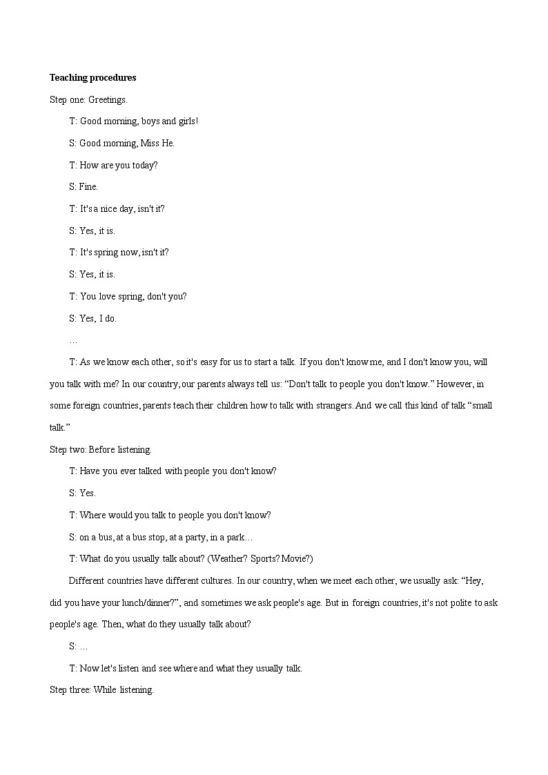 Unit 2  It's a nice day,isn't it第一课时 教案 初中英语鲁教版（五四学制）八年级下册（2022年）02
