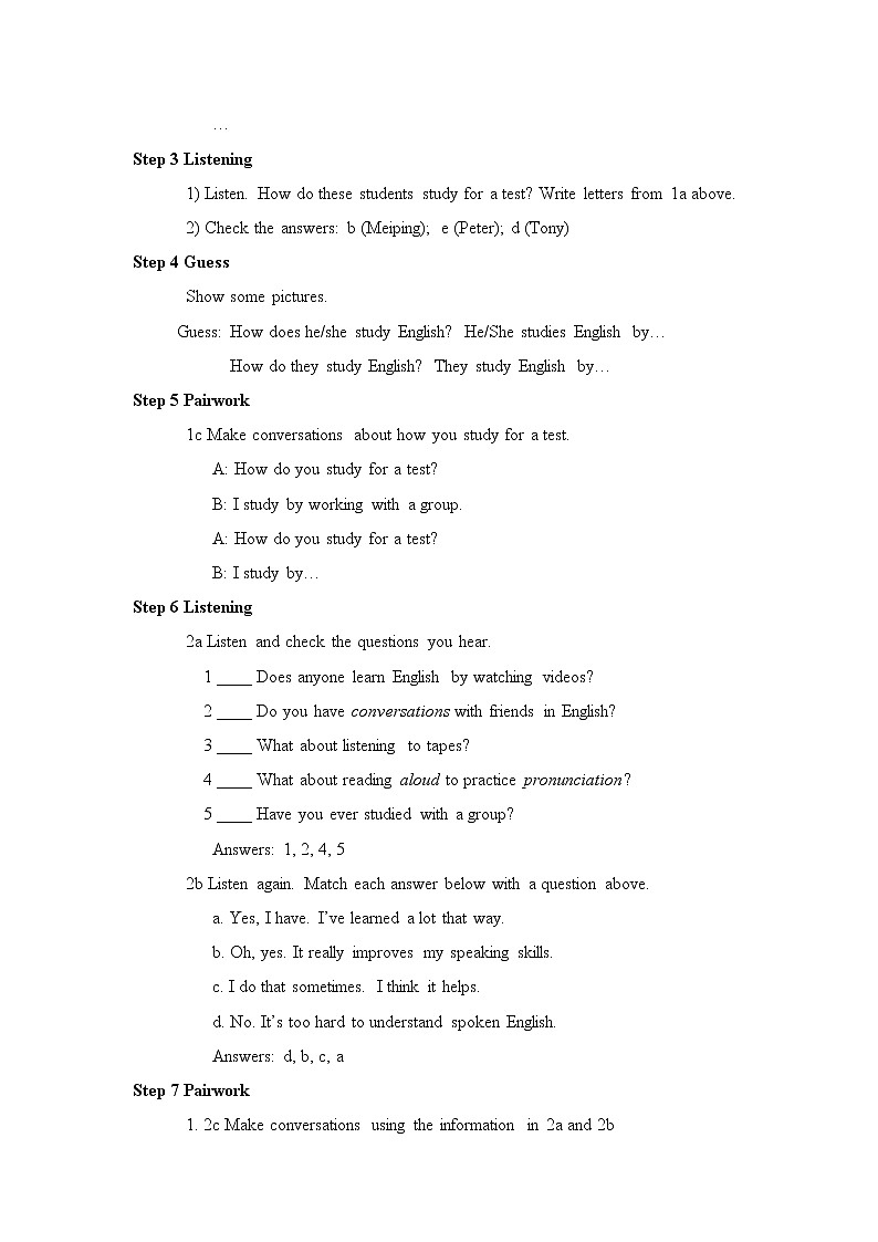 初中英语人教版-九年级-Unit1《How can we become good learners》重难点教案03