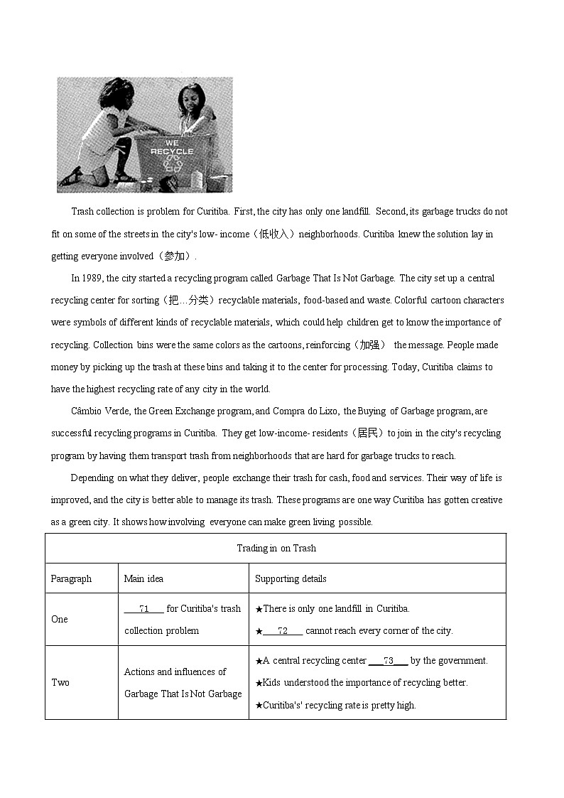 2020年中考英语分类汇编 专题17 任务型阅读 考点3 完成句子或表格（解析版）03