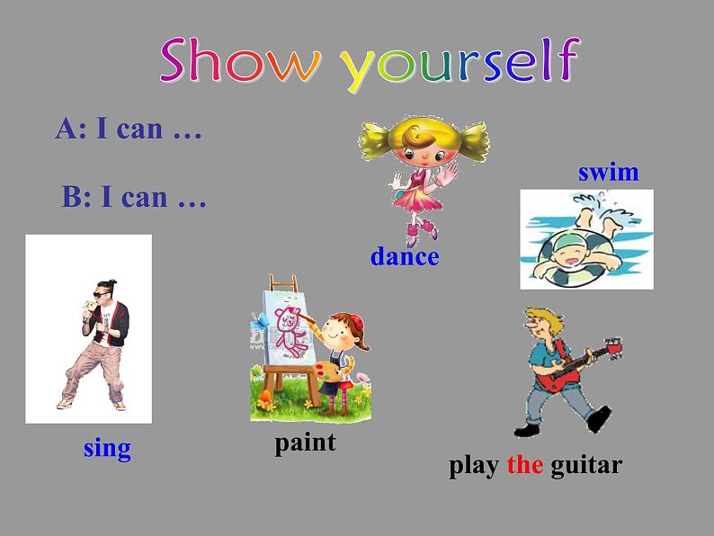 人教新目标(Go for it)版英语七年级下 Unit 1 Can you play the guitarSection A(1a -2d) 课件07