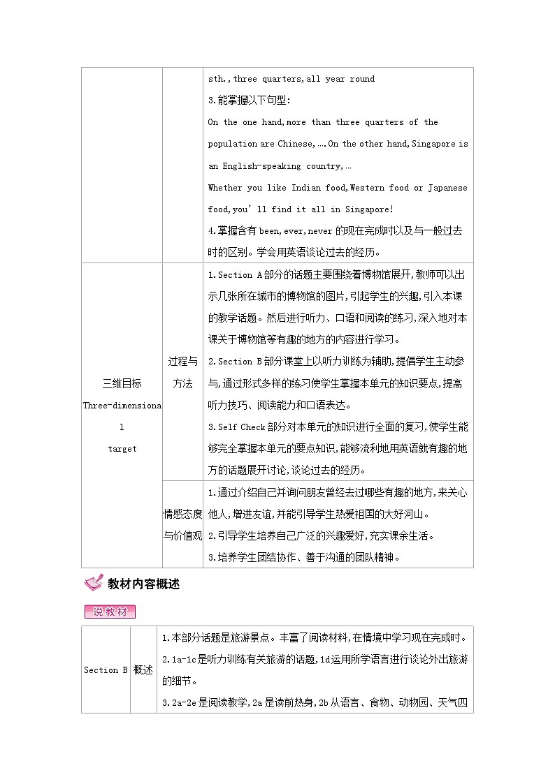 人教新目标（Go for it)版英语八年级下册 Unit 9 Have you ever been  to a museum   Section B (2a-2e)（教案）02