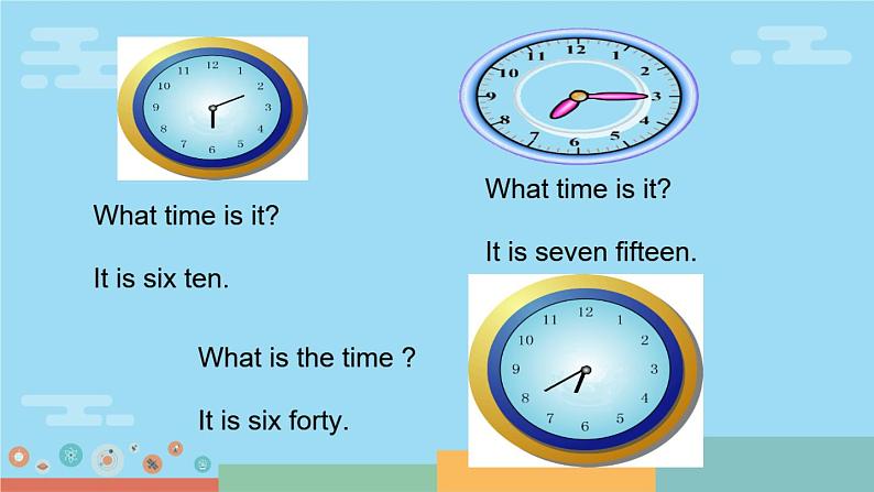 人教新目标(Go for it)版英语七年级下 Unit 2 What time do you go to school？ What time is it 课件第4页