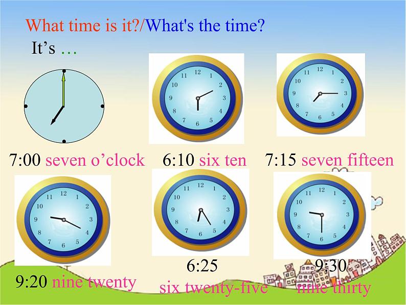 人教新目标(Go for it)版英语七年级下 Unit 2 What time do you go to school1st 课件第6页