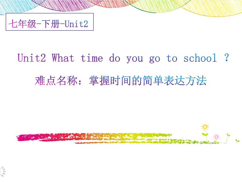 人教新目标(Go for it)版英语七年级下 Unit2 What time do you go to school ？ 课件第1页