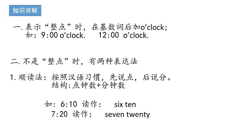 人教新目标(Go for it)版英语七年级下 Unit2 时间的表达法 课件第4页